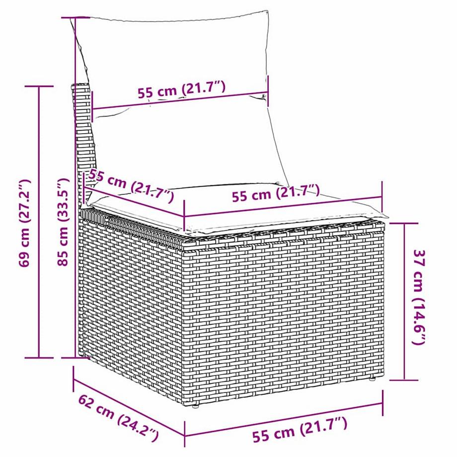 VidaXL Garten-sofa poly-rattan  