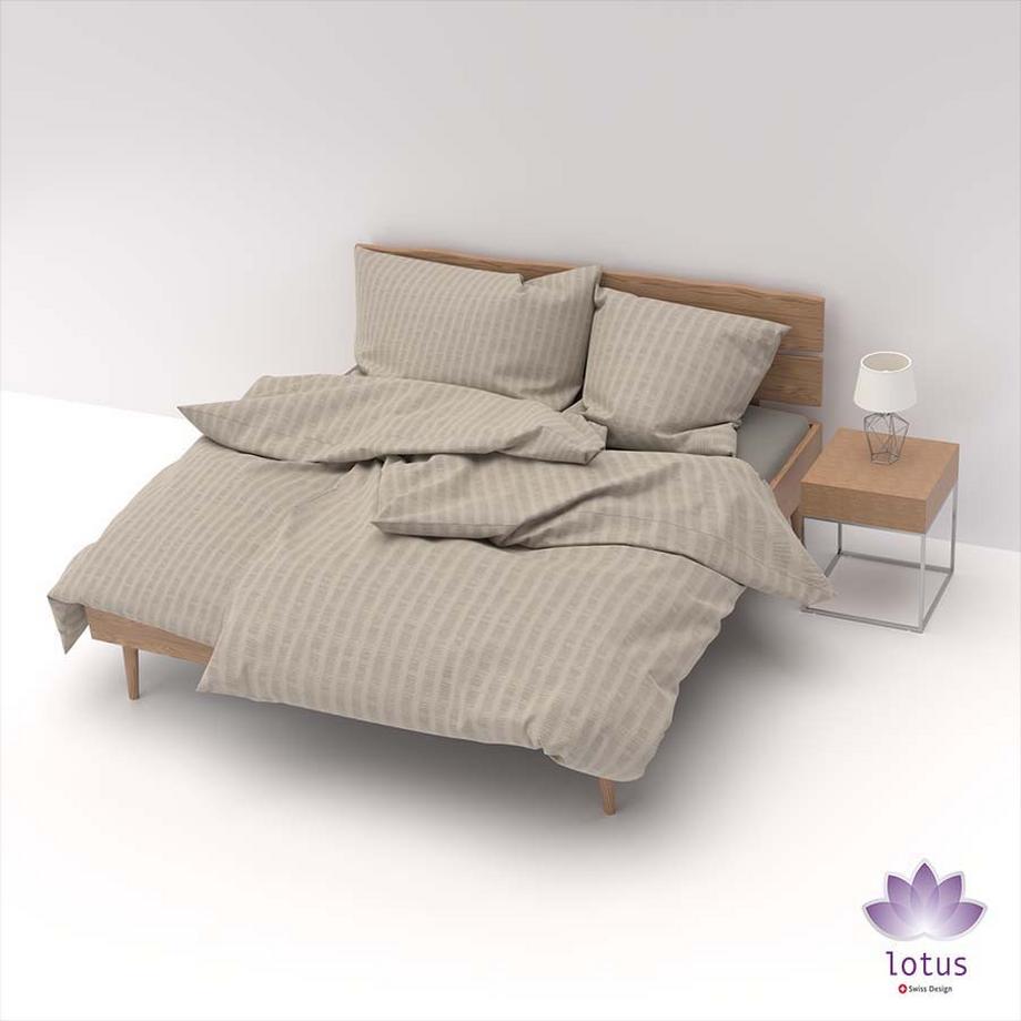 Lotus Bettwaren Lotus Biancheria da letto raso seersucker tinta unita  