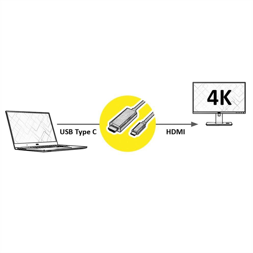 Value  Câble adaptateur USB Type C - HDMI 