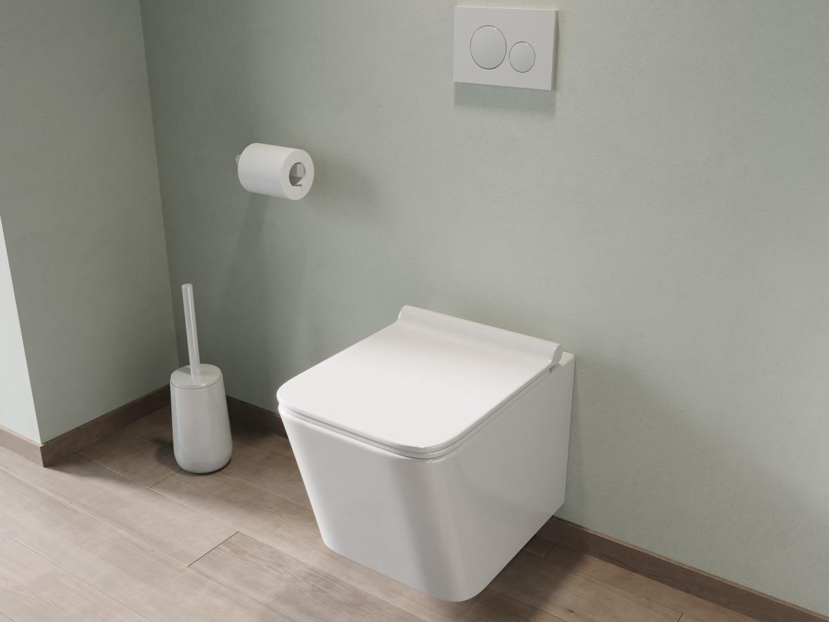 Vente-unique Wand-WC aus Keramik ohne Flansch - Weiß - CLEMONA  