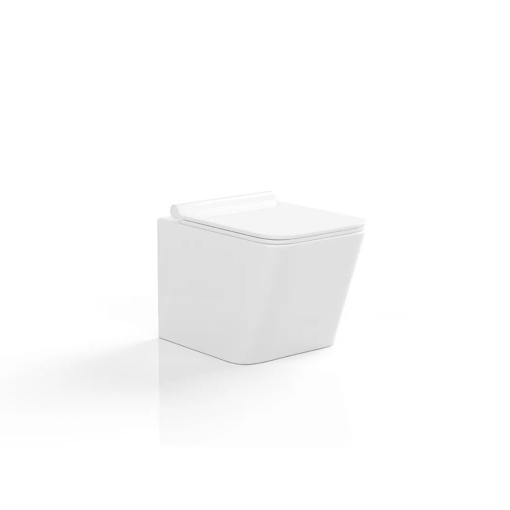 Vente-unique Rimless Gloss White Ceramic Wall-Hung WC - CLEMONA