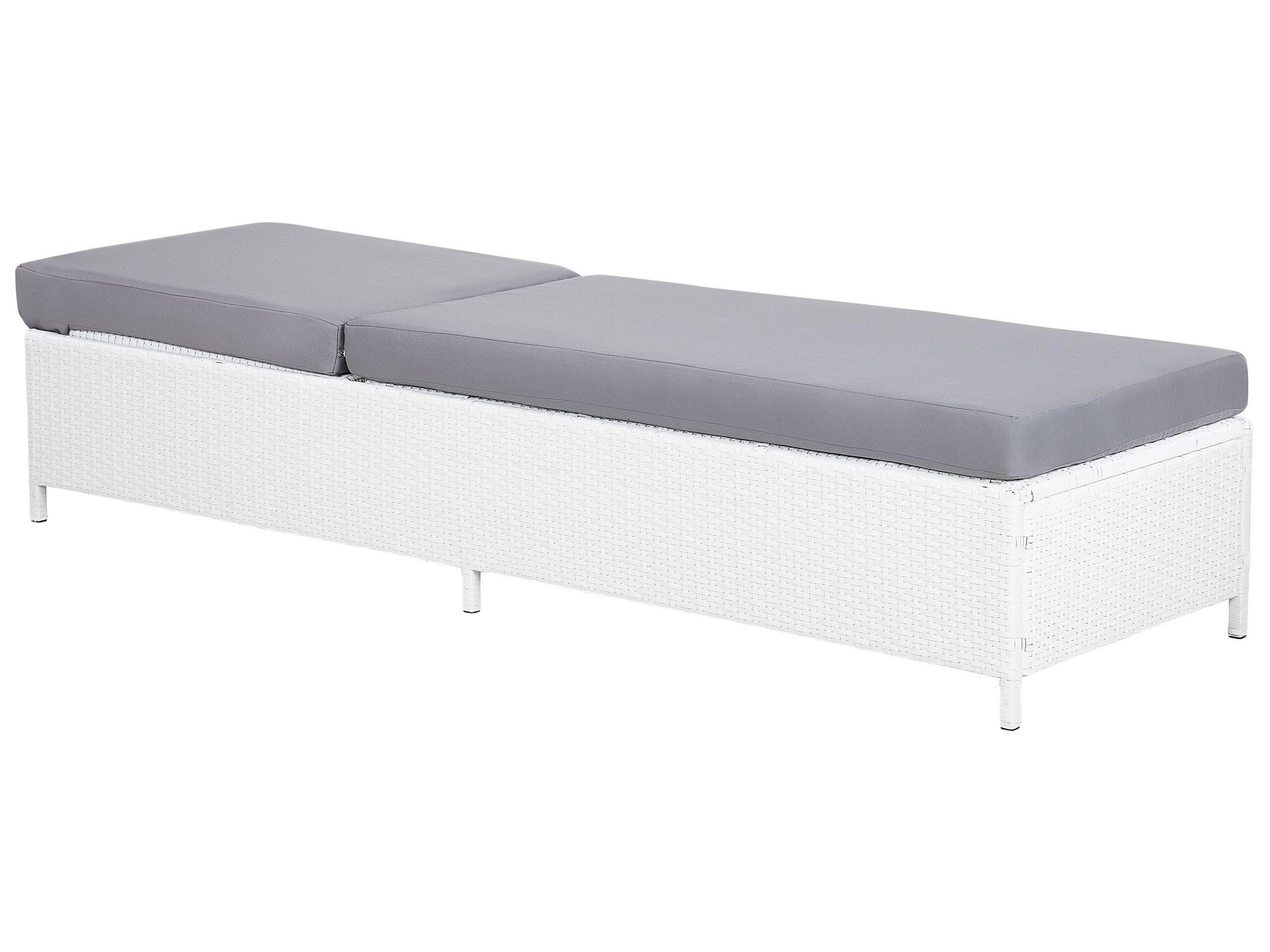 Beliani Lettino Prendisole con Cuscino en Rattan sintetico Boho TURIN  