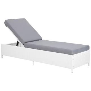 Beliani Lettino Prendisole con Cuscino en Rattan sintetico Boho TURIN  