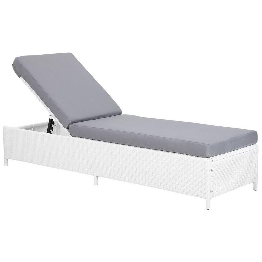 Sonnenliege mit Kissen aus PE Rattan Mediterran TURIN