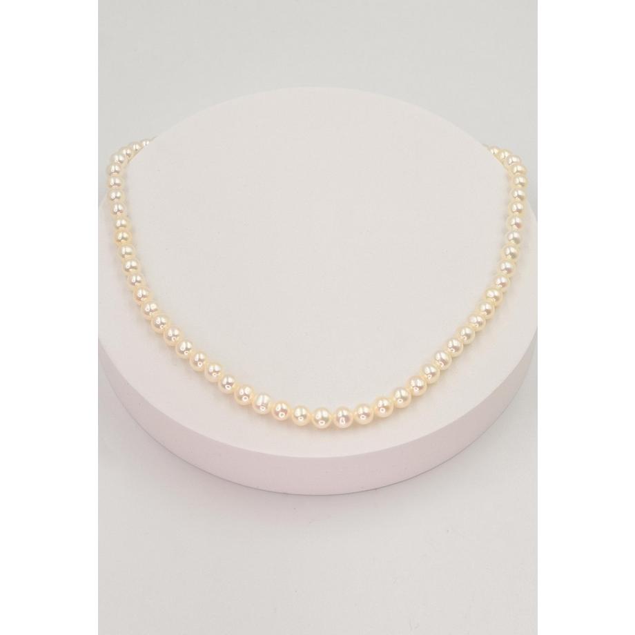 MUAU Schmuck  Collier Silber 925 Süsswasserperle 6-6.5mm 