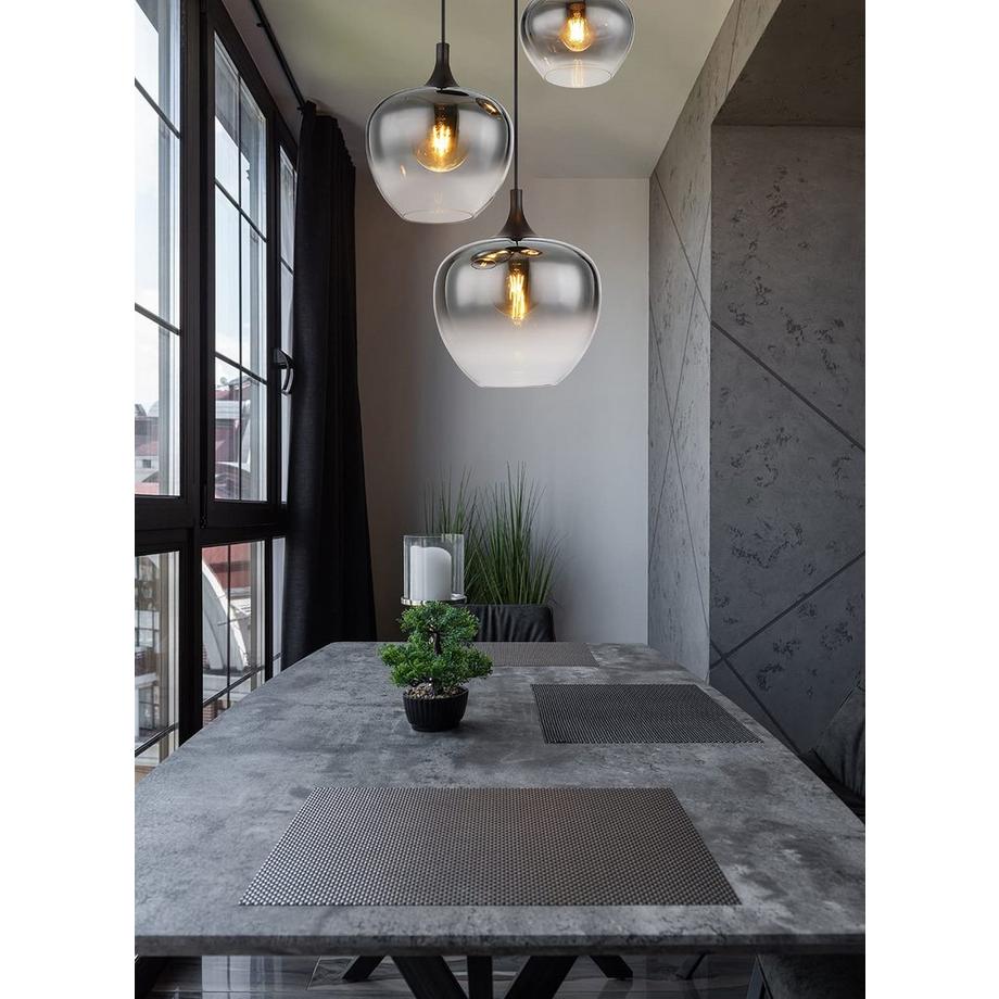 mutoni Lampe à suspension Maxy métal noir mat 3xE27  