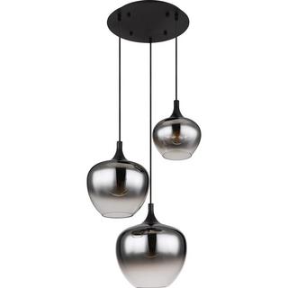 mutoni Lampe à suspension Maxy métal noir mat 3xE27  