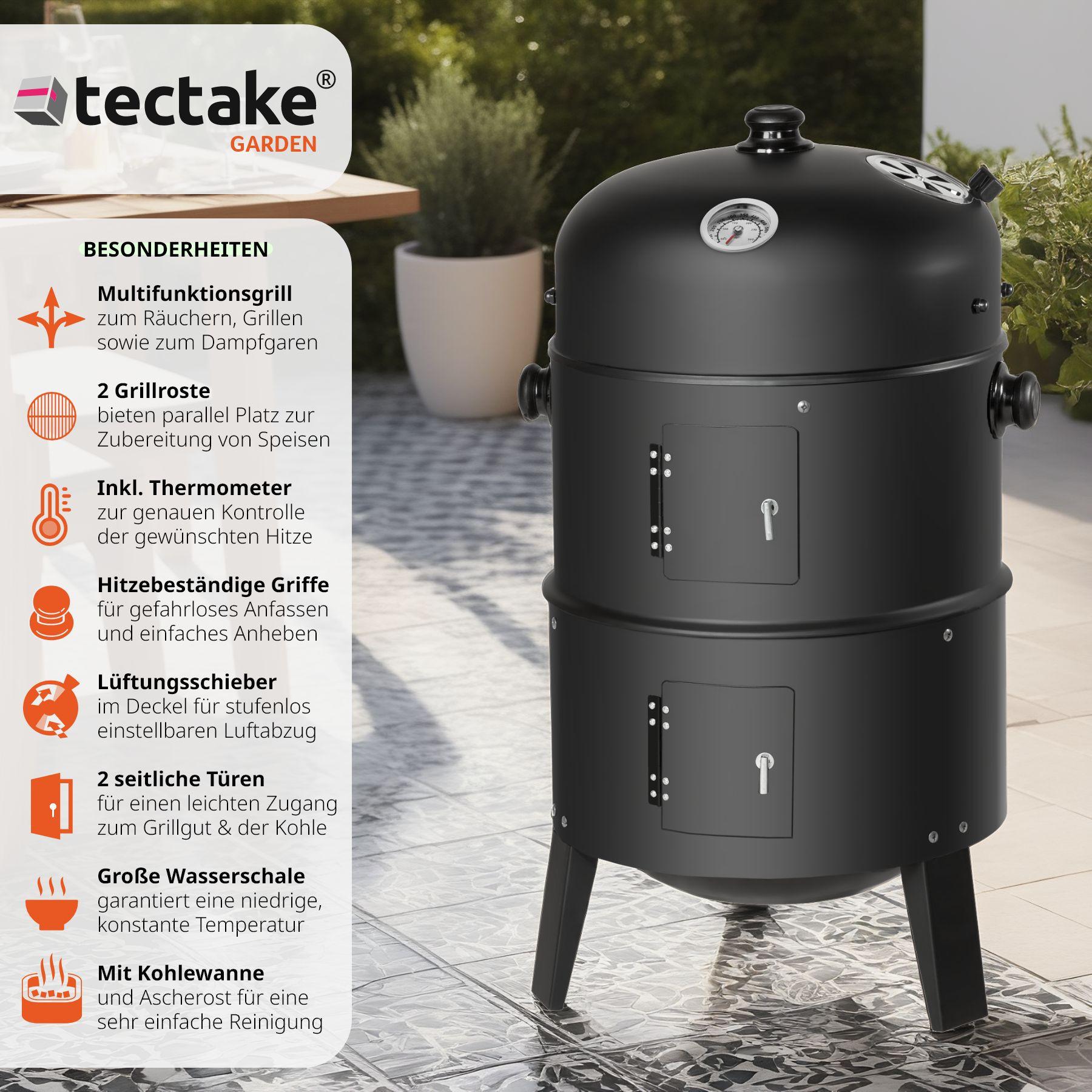 Tectake barbecue affumicatore 3 in 1  