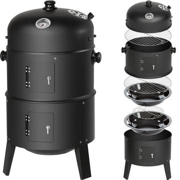 Holzkohlegrill Räuchertonne 3 in 1