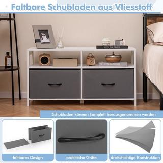 B2X Cassettiera con 2 cassetti mobile contenitore con ripiani a giorno 100 x 30 x 53 cm  