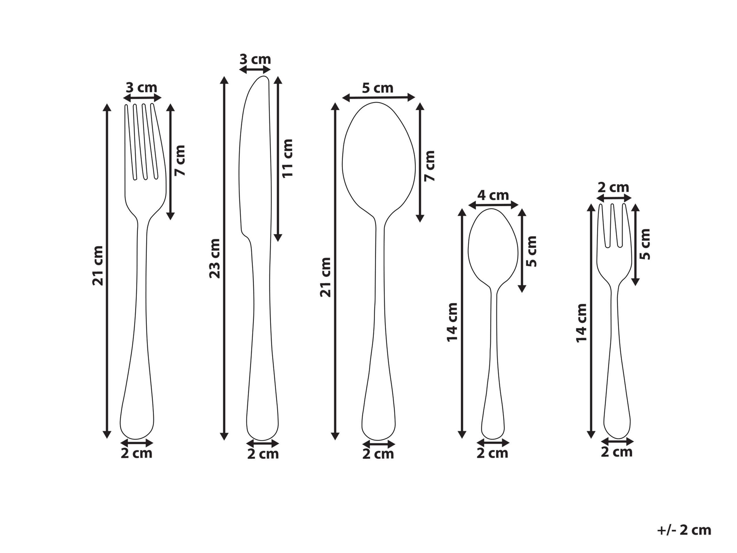 Beliani Set di Posate en Acciaio inox Moderno FUSILLI  