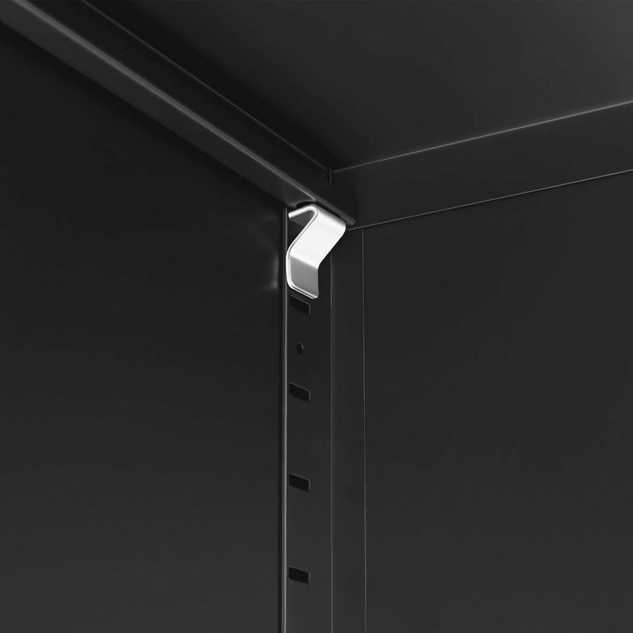 Tectake Sideboard Baker, Magnetverschluss, verstellbarer Zwischenboden, abschliessbare Türen, Kabelführung  