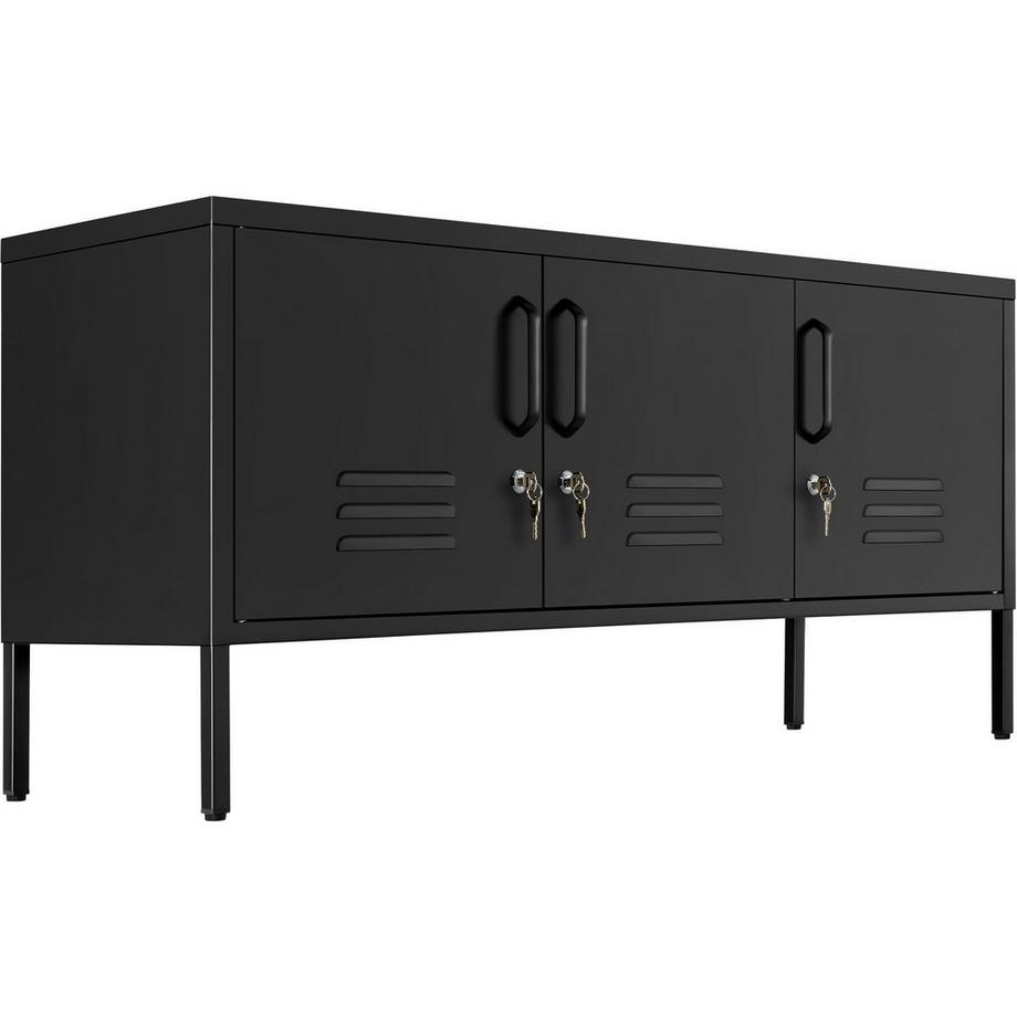 Tectake Sideboard Baker, Magnetverschluss, verstellbarer Zwischenboden, abschliessbare Türen, Kabelführung  
