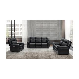 Vente-unique Relaxsofa elektrisch 3Sitzer Leder KENNETH  