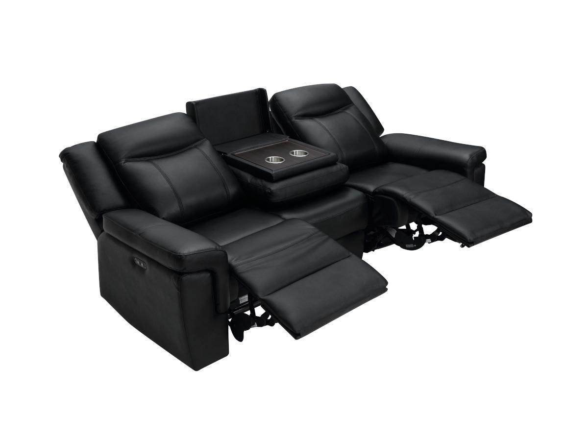 Vente-unique Relaxsofa elektrisch 3Sitzer Leder KENNETH  