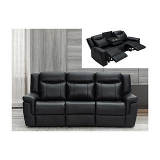 Vente-unique Relaxsofa elektrisch 3Sitzer Leder KENNETH  