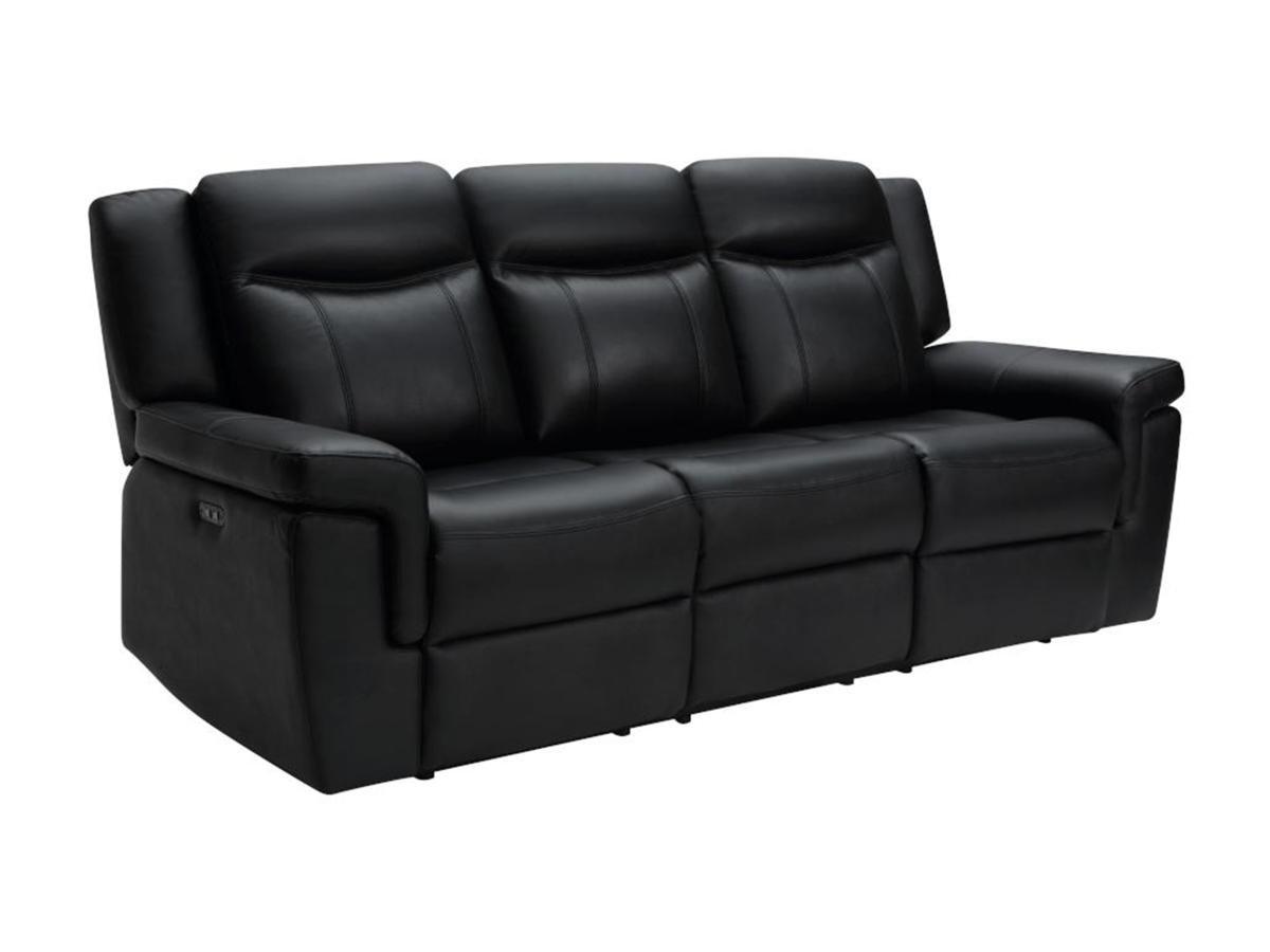 Vente-unique Relaxsofa elektrisch 3Sitzer Leder KENNETH  