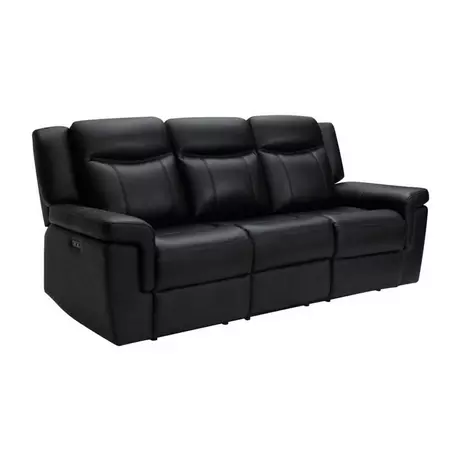 Couchgarnitur Leder mit elektrischer Relaxfunktion 3+1 KENNETH - Schwarz  günstig kaufen