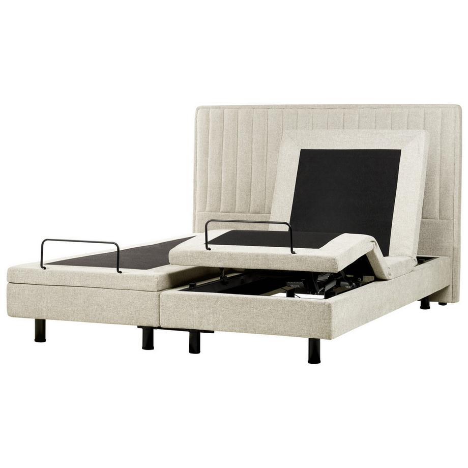 Beliani Bett verstellbar aus Stoff  CASTELLAN  