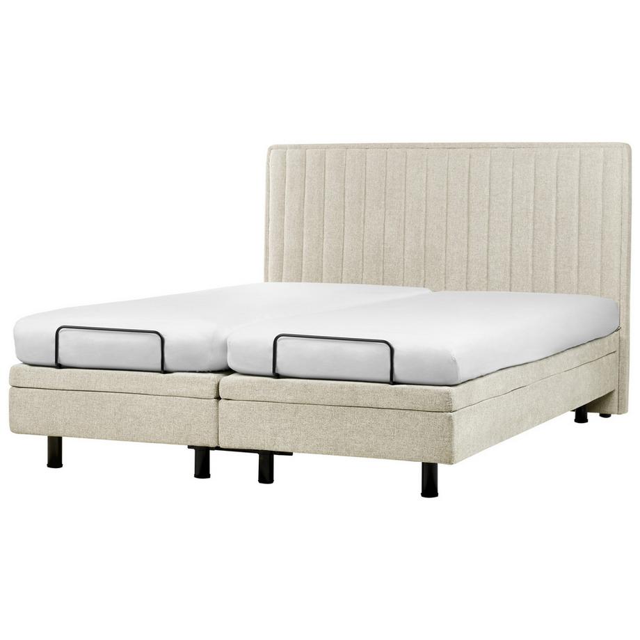 Beliani Bett verstellbar aus Stoff  CASTELLAN  