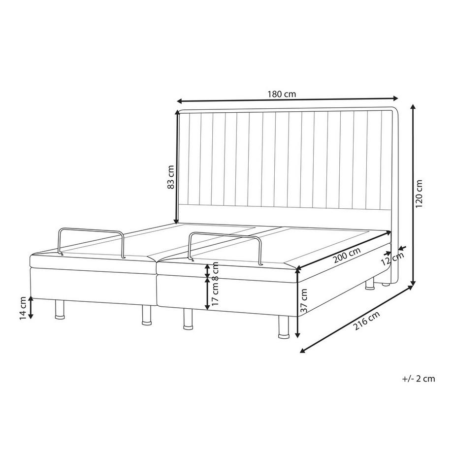 Beliani Bett verstellbar aus Stoff  CASTELLAN  
