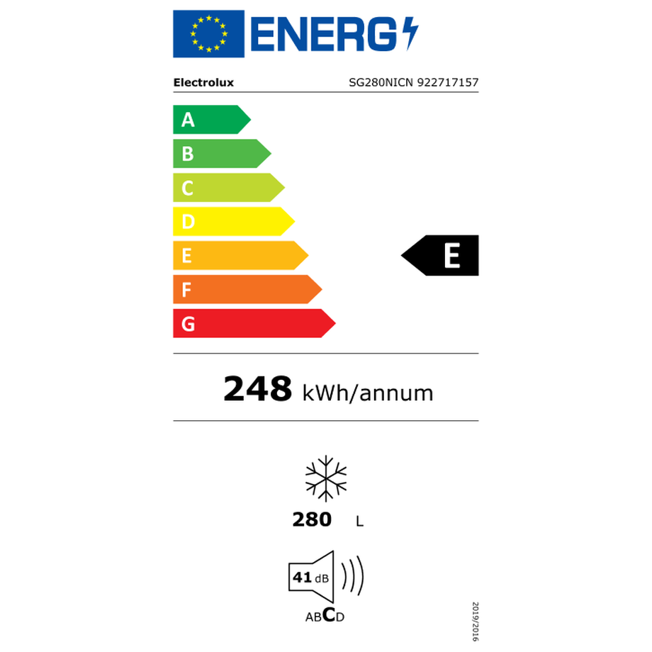 Electrolux Gefrierschrank SG280NICN, Silber Links, Wechselbar  