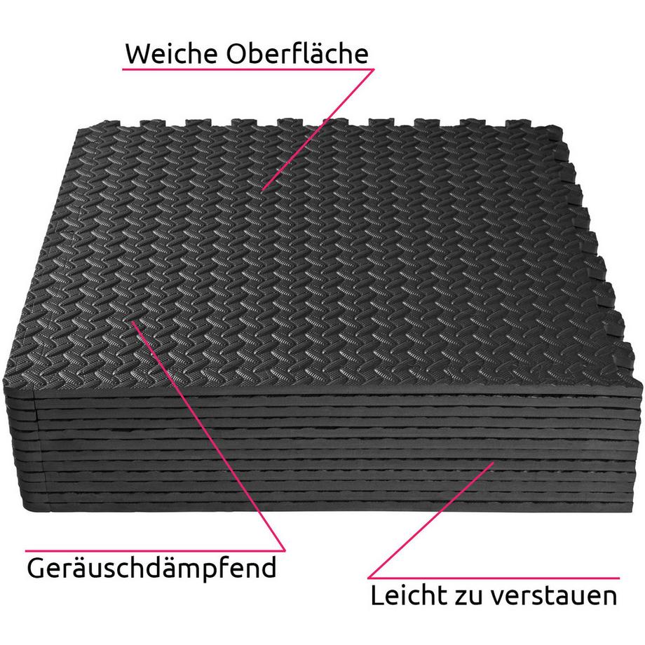Tectake  Ensemble de 12 dalles carrées pour le sol  12 pièces avec 24 bordures 