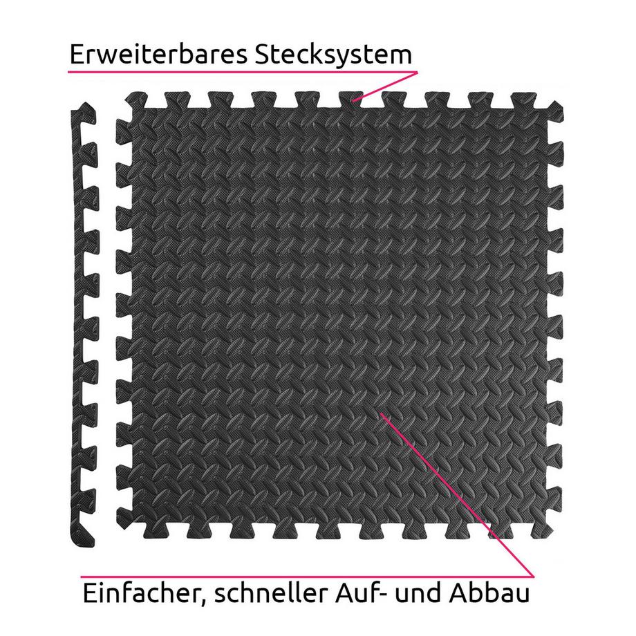 Tectake  Ensemble de 12 dalles carrées pour le sol  12 pièces avec 24 bordures 