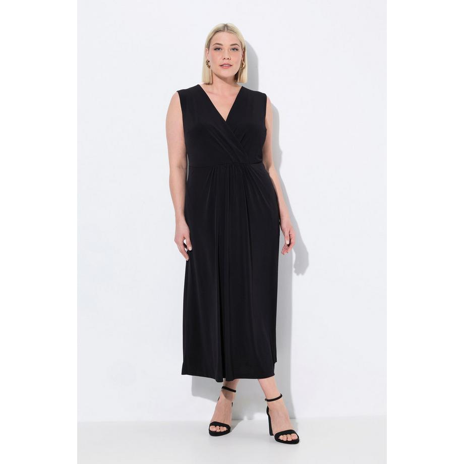 Ulla Popken Robe maxi A-line sans manches effet cache-cœur  