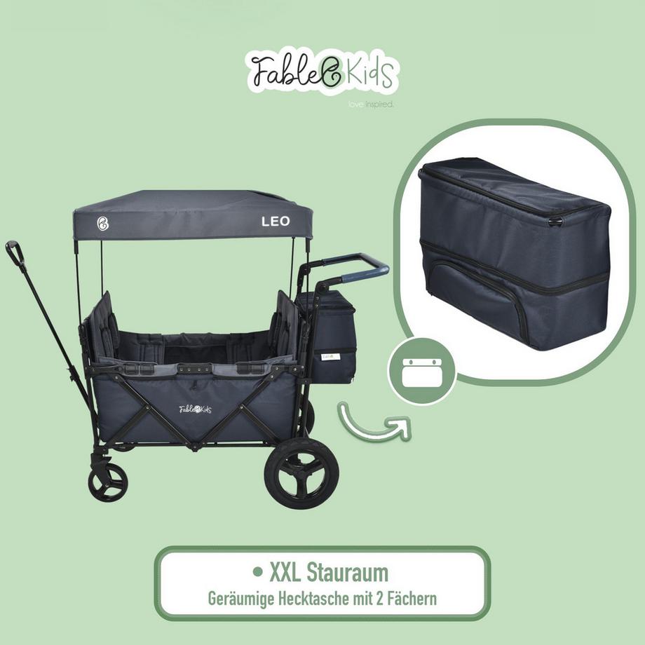 FableKids  Bollerwagen LEO X4Plus mit Dach faltbarer Transportwagen 