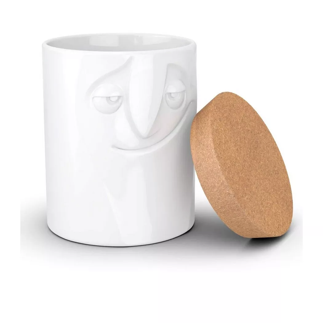 Pot alimentaire en porcelaine blanche et liège Tassen - Charmant
