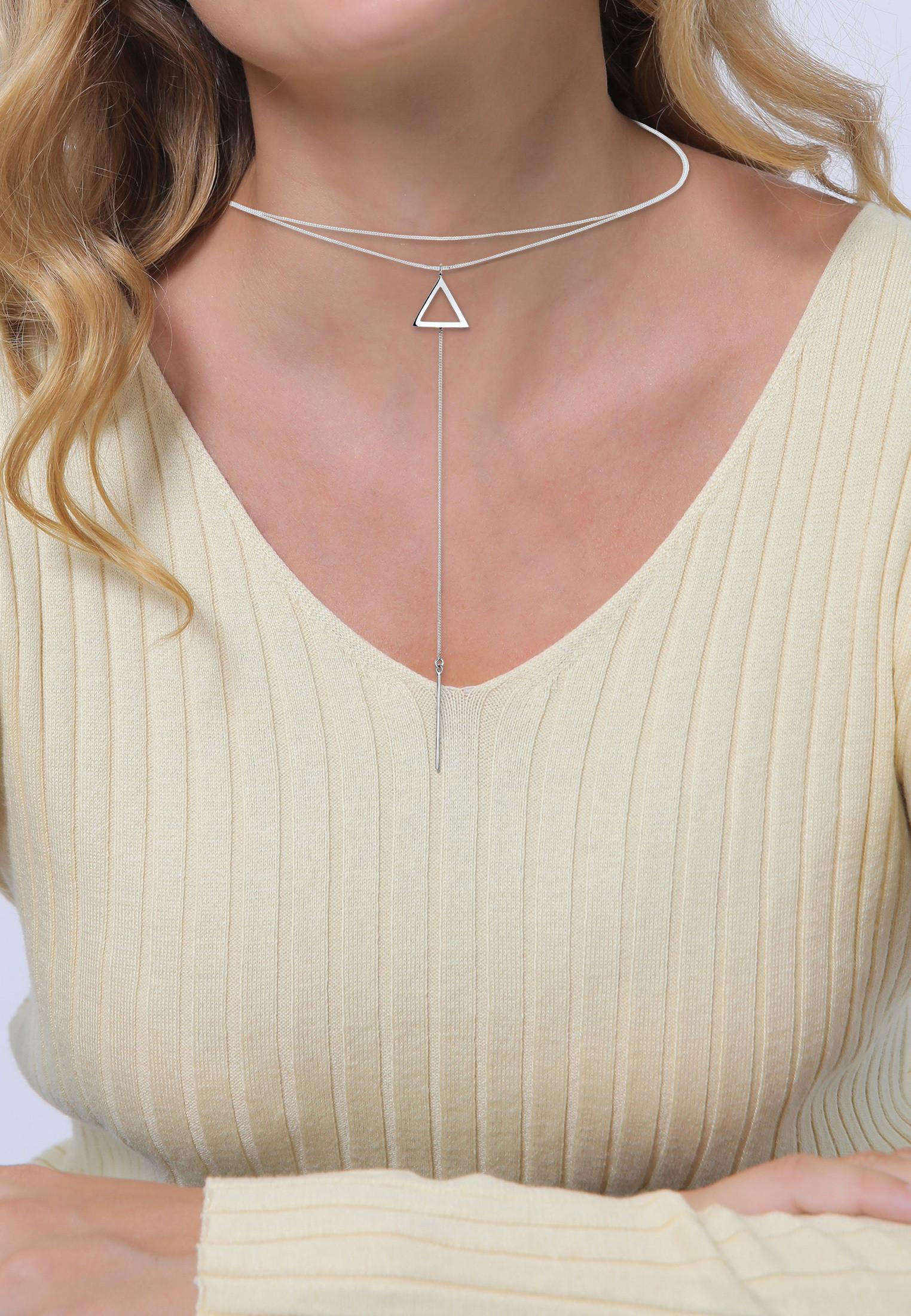 Elli  Collier Femmes Choker Chaîne En Y Triangle Look Géo 