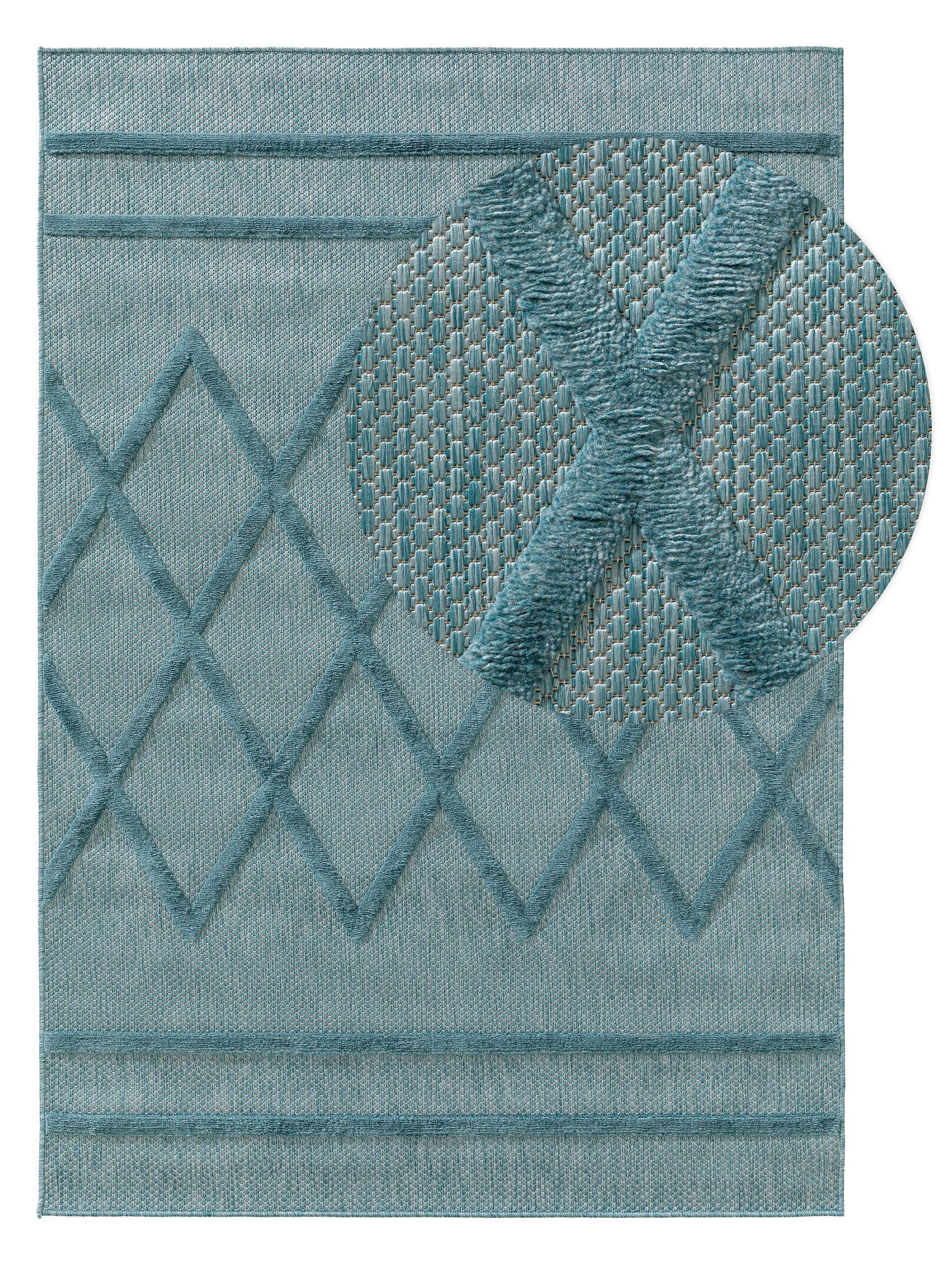 Benuta Tapis d'extérieur & intérieur Bonte Turquoise  