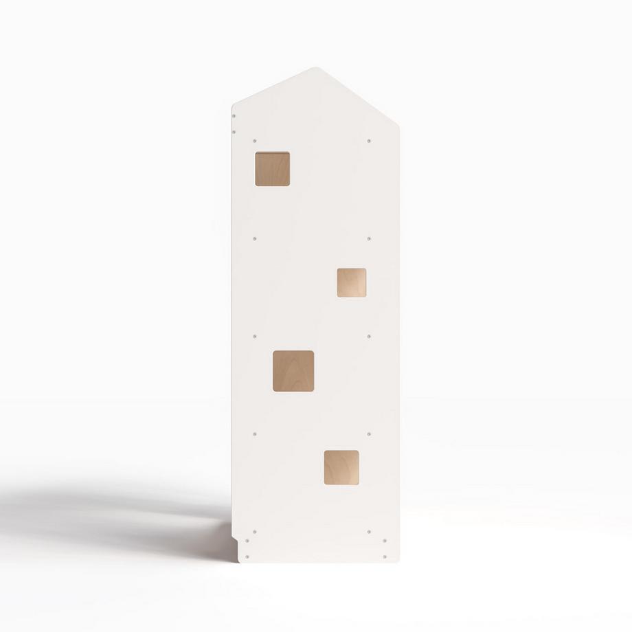 Montessori  Offener Kinderkleiderschrank in Form eines Hauses - Weiss 