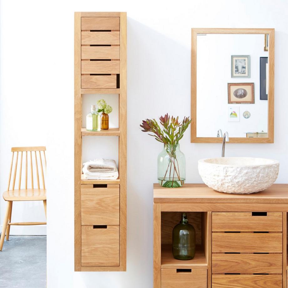 Tikamoon Hochschrank aus massivem Eichenholz Serena  