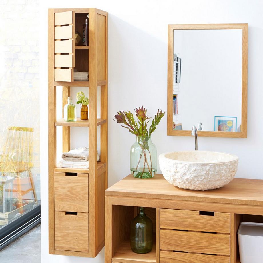 Tikamoon Hochschrank aus massivem Eichenholz Serena  