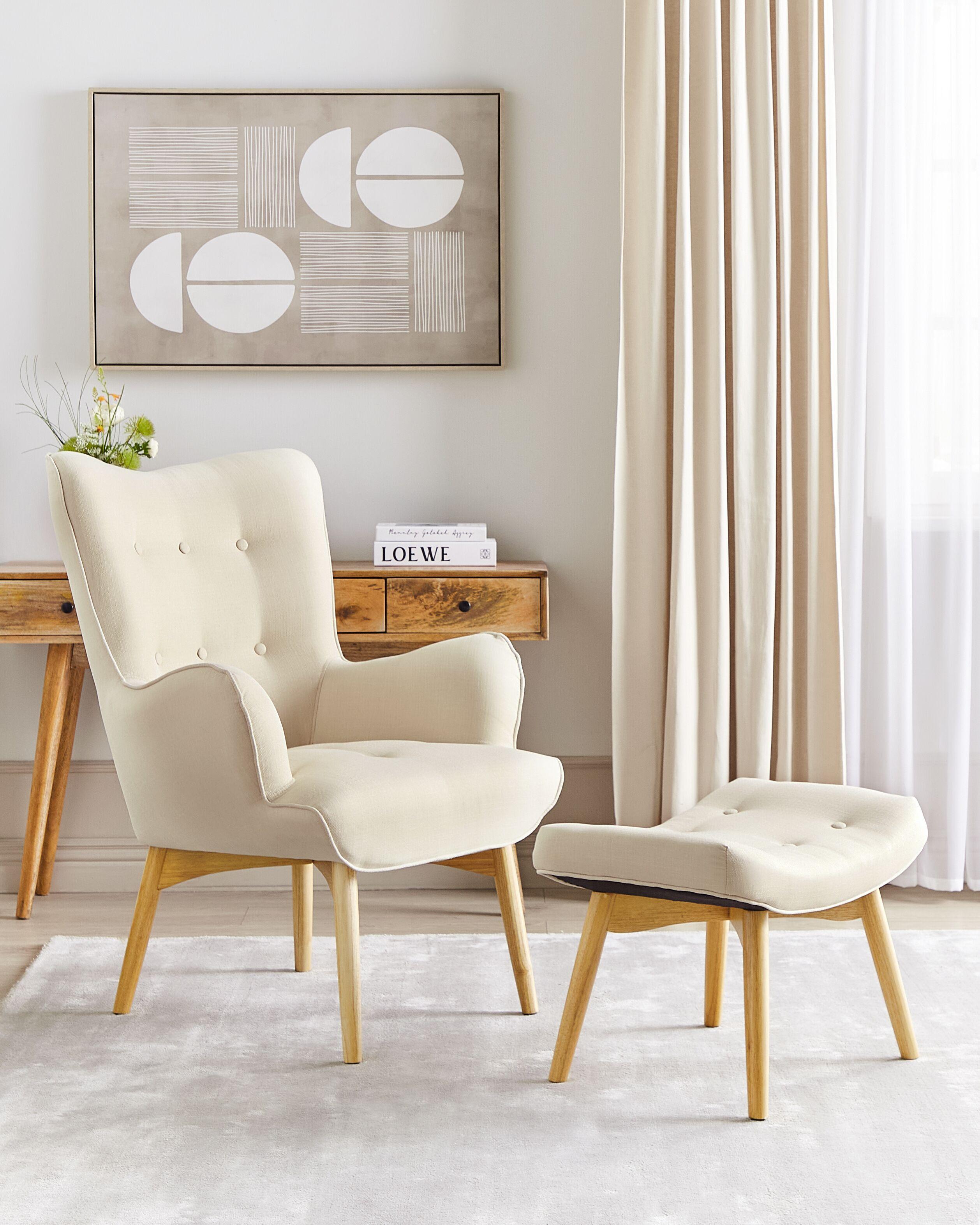 Beliani Chaise avec repose-pied en Polyester Rétro VEJLE  