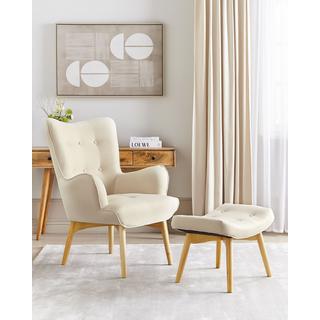 Beliani Chaise avec repose-pied en Polyester Rétro VEJLE  