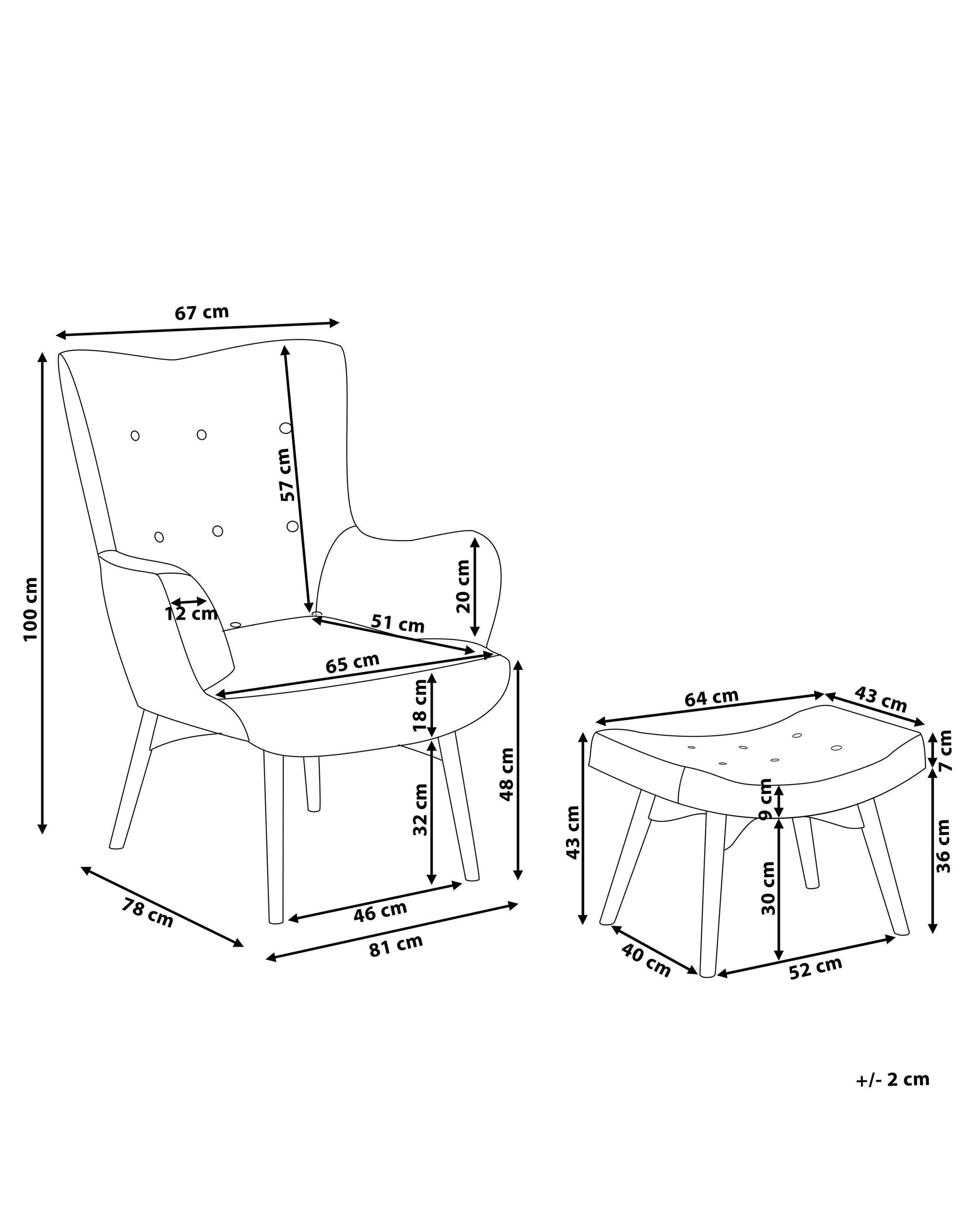 Beliani Chaise avec repose-pied en Polyester Rétro VEJLE  