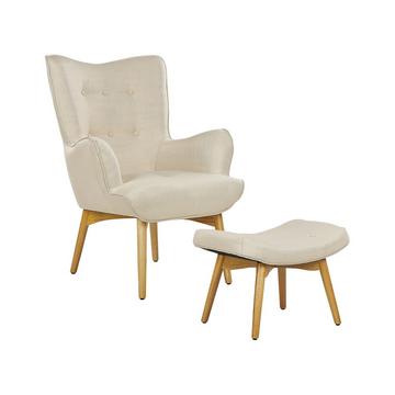 Fauteuil à oreilles en Tissu Rétro VEJLE