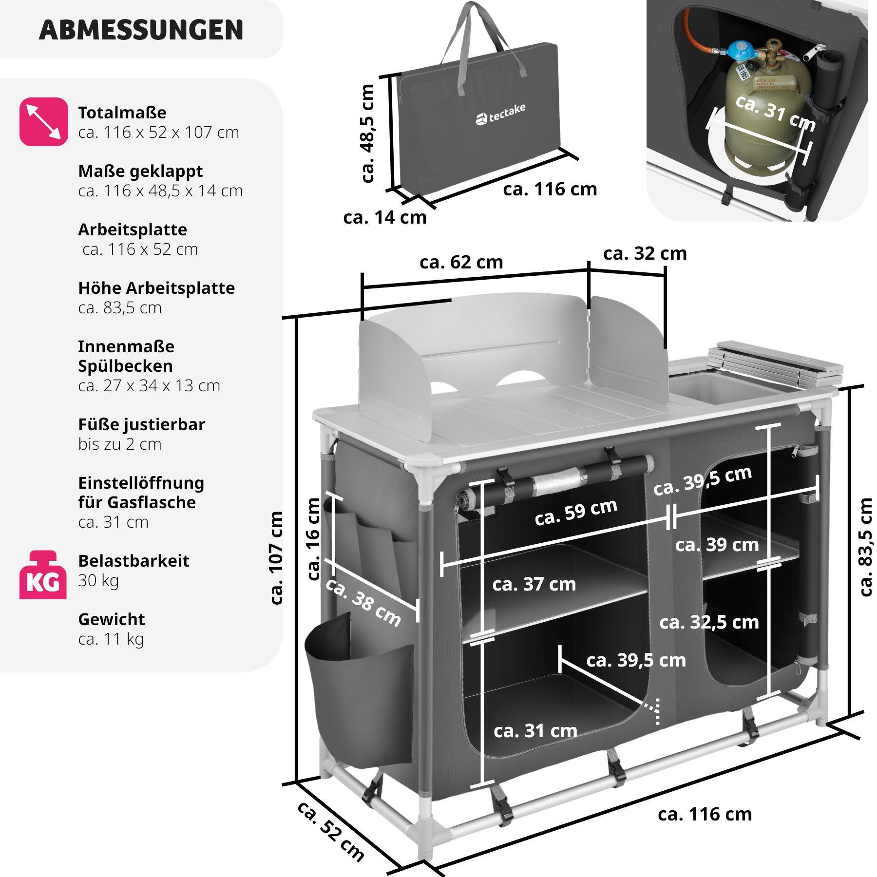 Tectake  Cucina da campeggio 