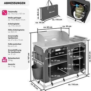 Tectake  Cucina da campeggio 