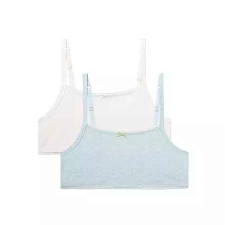 Sanetta Mädchen-Bustier (Doppelpack) blau/weiss