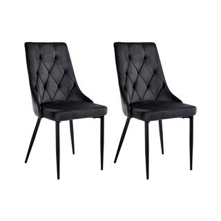 Beliani Lot de 2 chaises de salle à manger en Velours Scandinave AVENIR  