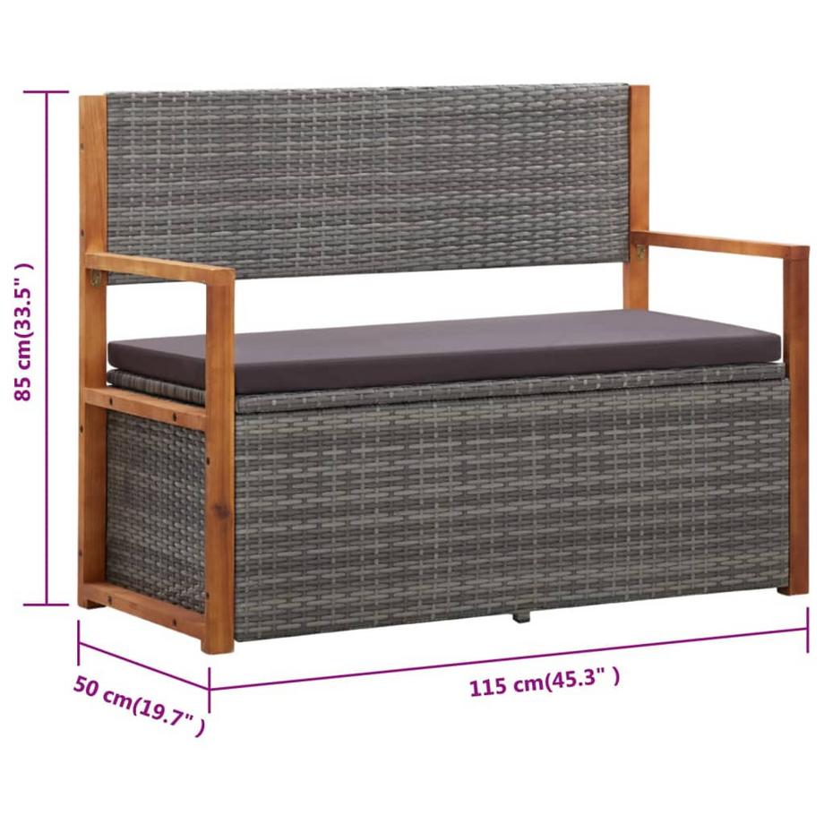 VidaXL Aufbewahrungsbank poly-rattan  