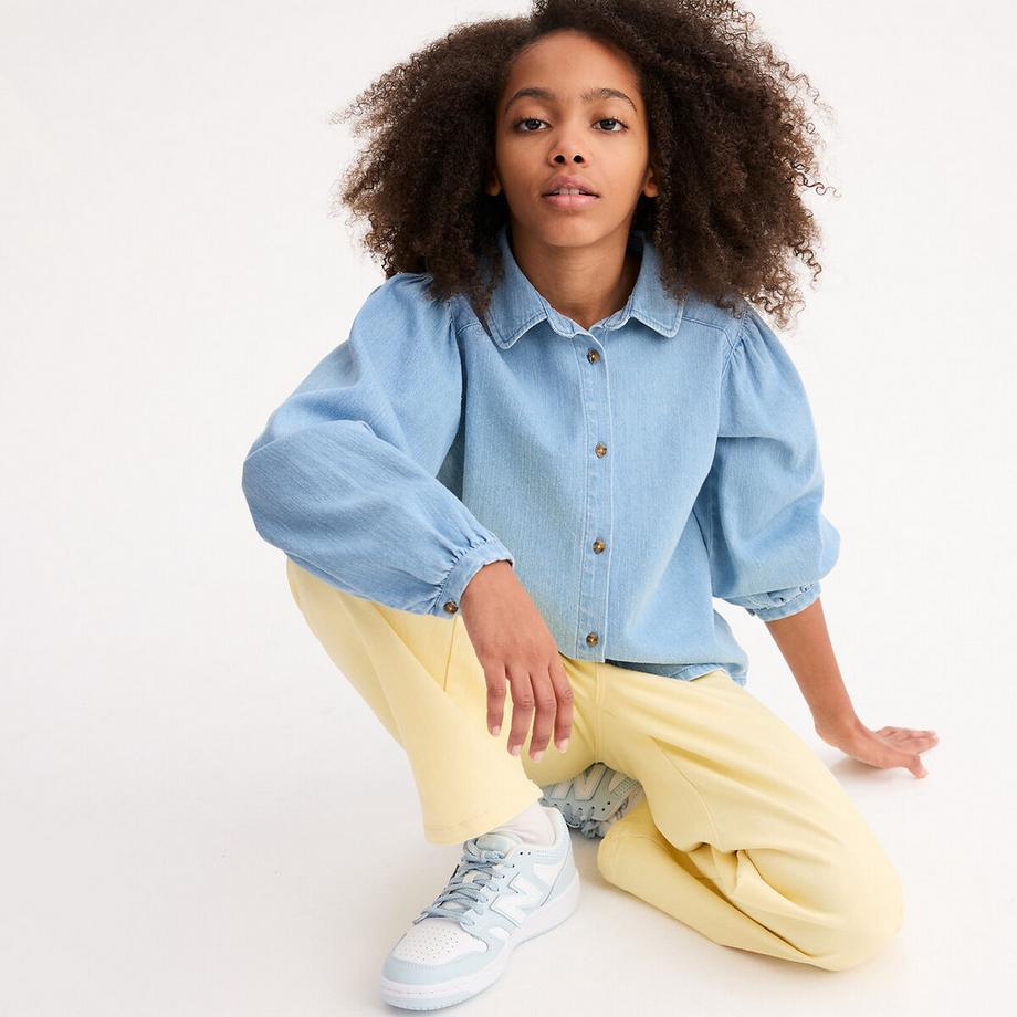 Langärmelige Bluse aus Denim