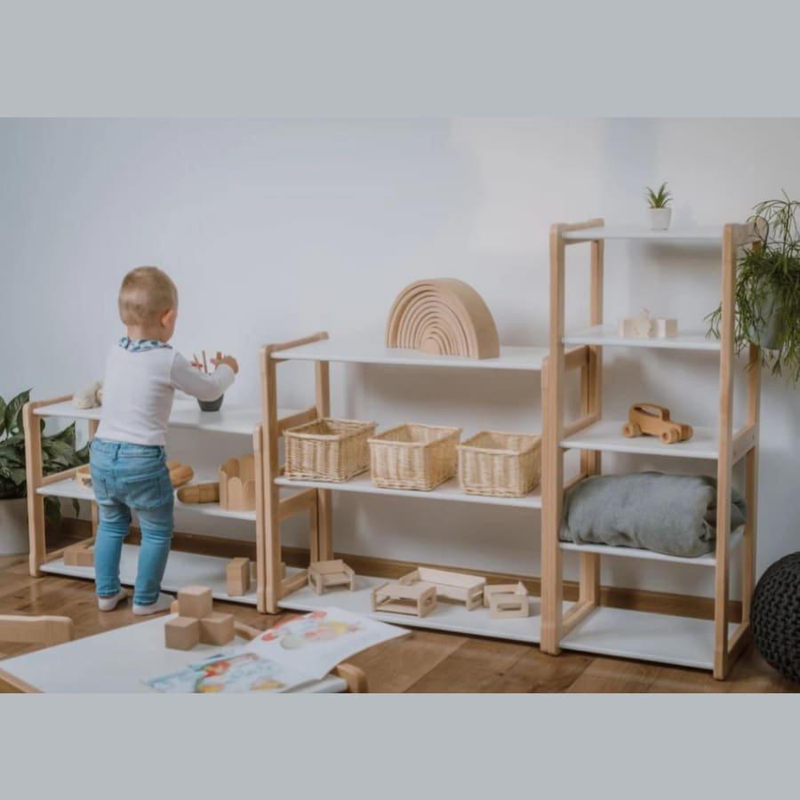 Montessori Set Montessori-Regale, Kinderzimmer, Montessori-Atmosphäre - Weiße Farbe  