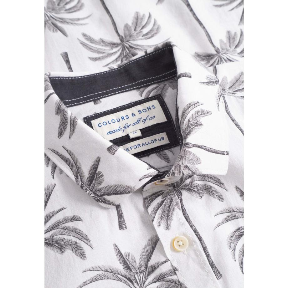 Colours & Sons Kurzarmhemd Palmen Print  