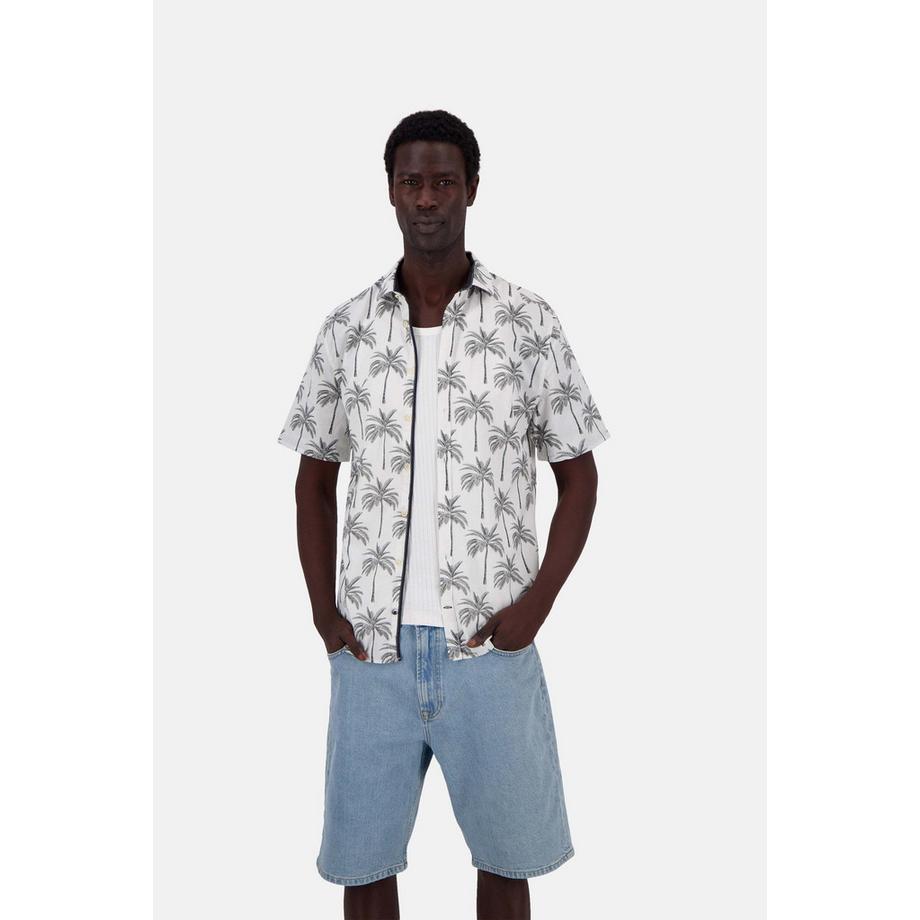 Colours & Sons Kurzarmhemd Palmen Print  