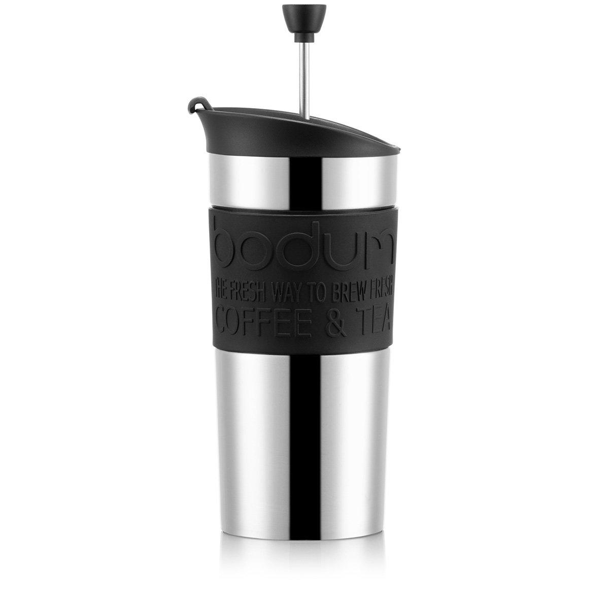 bodum Mug à piston isotherme en inox double paroi TRAVEL PRESS SET  